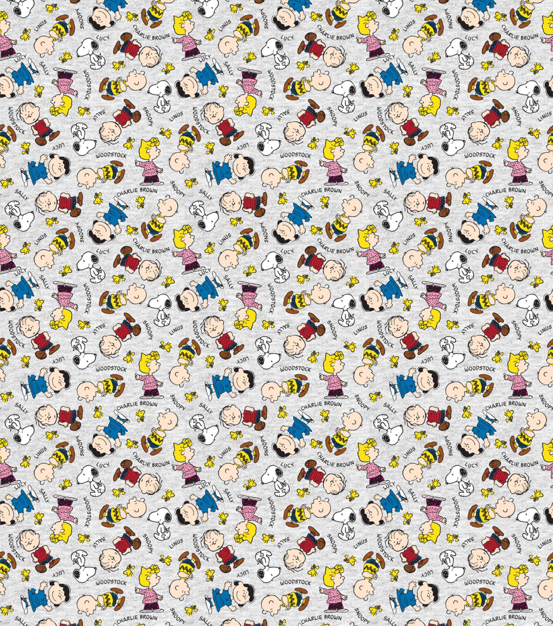 Peanuts Gang With Names Fabric